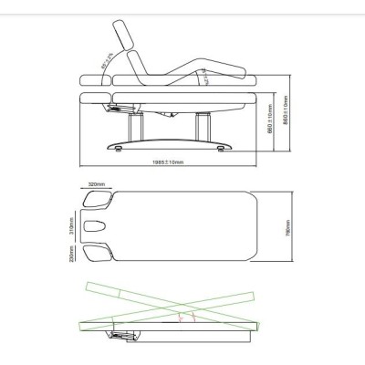 Leżanka kosmetyczna Merida Dark z opcją podgrzewania -Łóżka kosmetyczne- 